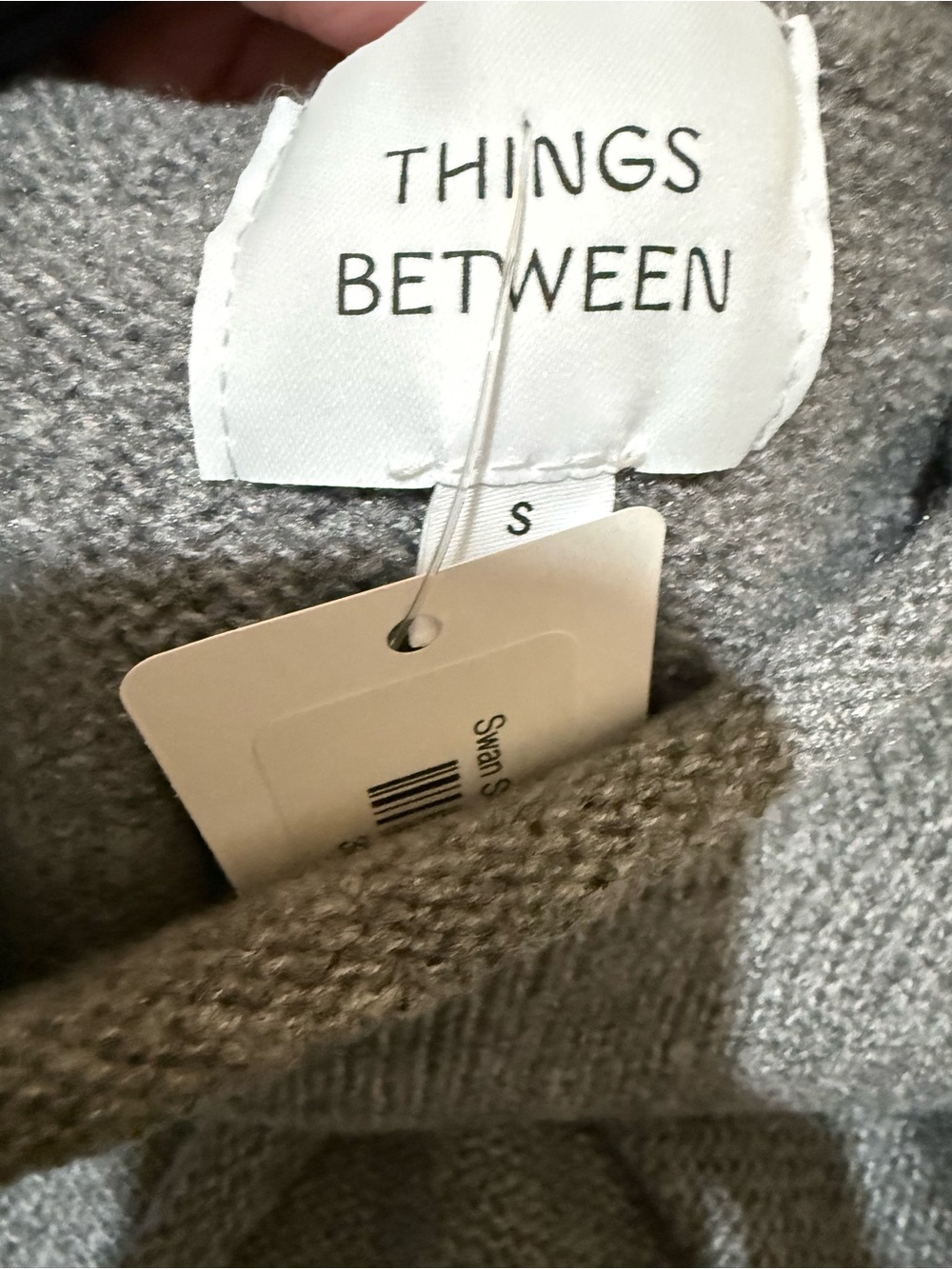 Gray Swan Intarsia Sweater - Scalloped Hem - Picture 5 of 5